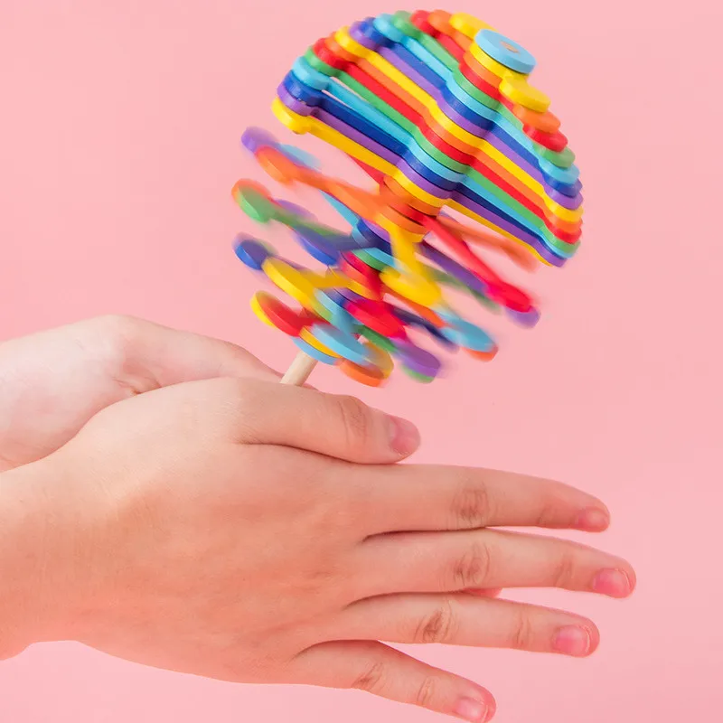 Home Improvement Kids - Wooden Spiral Lollipop Toys Rotating Spin