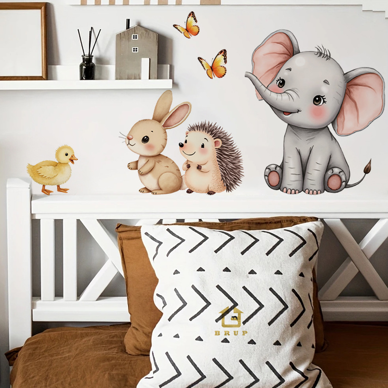 Home Improvement Kids - Cartoon Animal Wall Sticker - Elephant